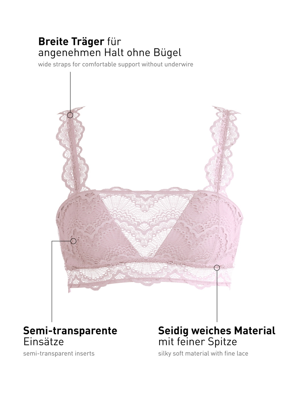 Damen - Bustier mit Spitze aus Spitze in Violett, Spitze aus Serie Love Lace von CALIDA