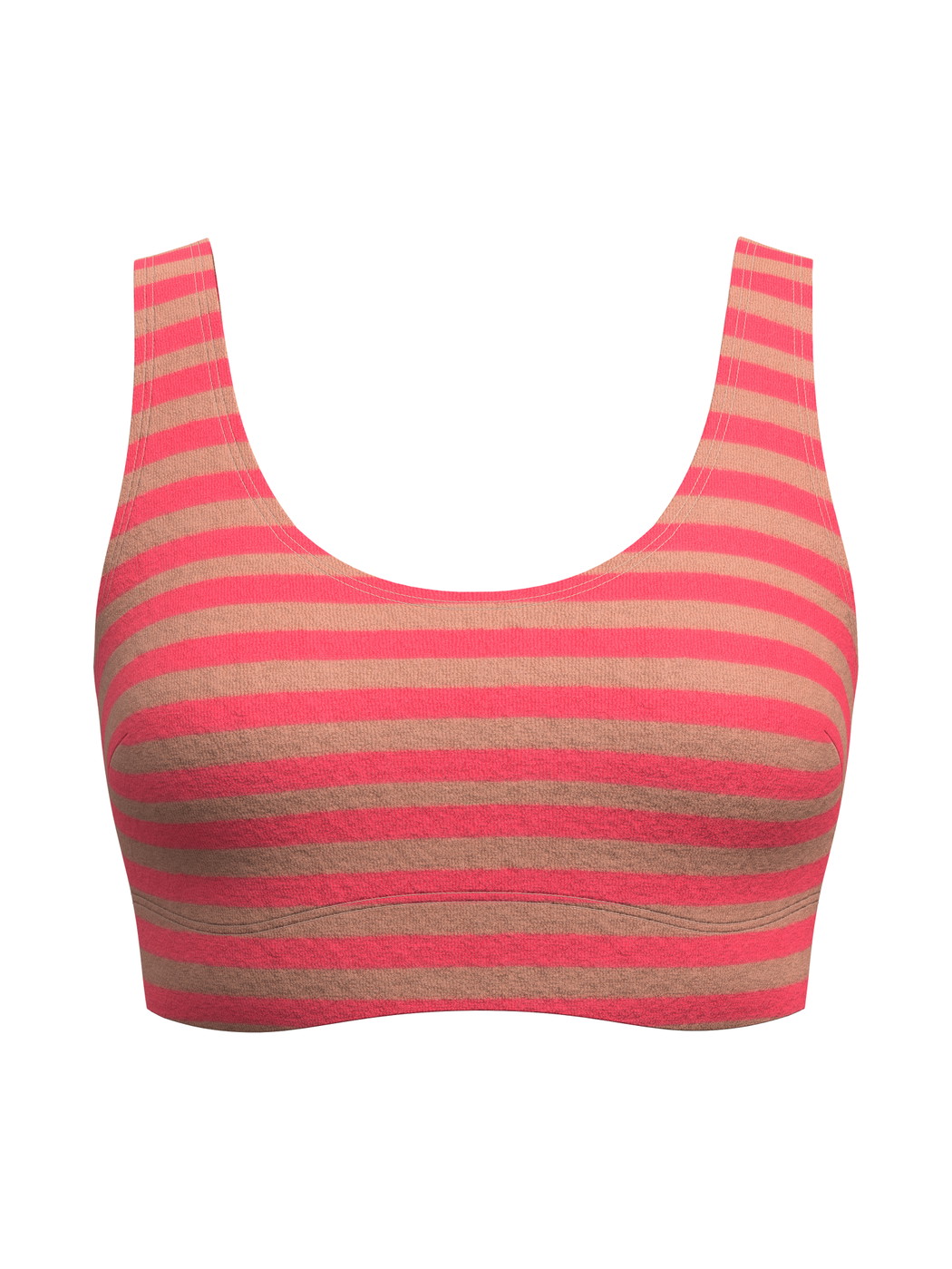 Women - Terry bustier made of Cotton in Brown, Striped, from the Lounge Stripe series by CALIDA