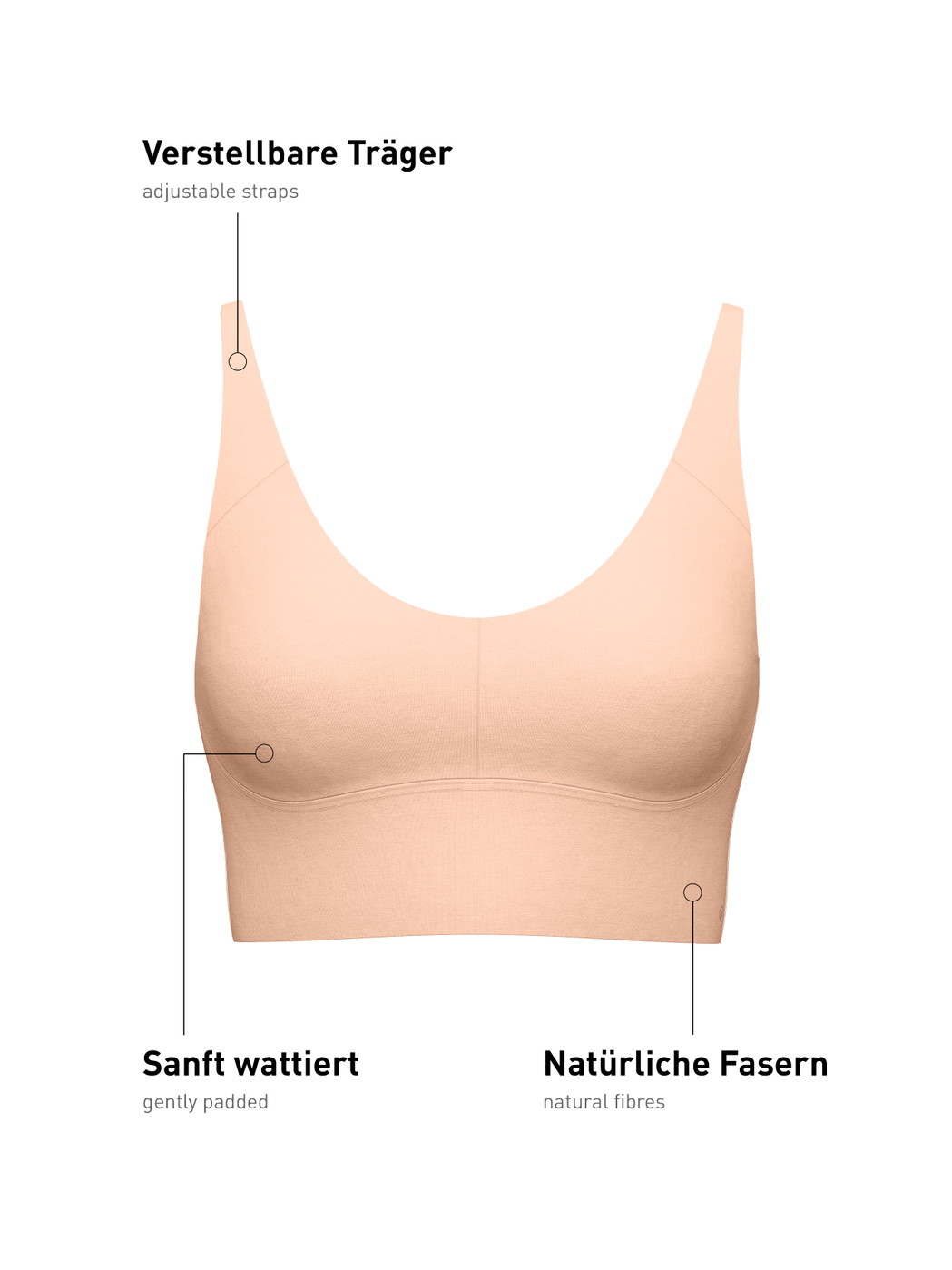 Femme - Bustier à bretelles réglables en Modal de couleur Rose, Unicolore, de la série Natural Skin de CALIDA