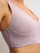 Women model is wearing Bustier with adjustable straps made of Modal in Purple, Unicoloured from the Natural Skin series by CALIDA, Detail