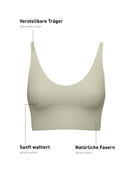 Femme - Bustier à bretelles réglables en Modal de couleur Vert, Unicolore, de la série Natural Skin de CALIDA