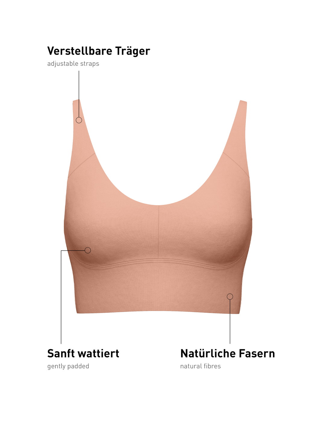 Women - Bustier with adjustable straps made of Modal in Grey, Unicoloured, from the Natural Skin series by CALIDA