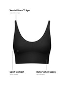 Women - Bustier with adjustable straps made of Modal in Black, Unicoloured, from the Natural Skin series by CALIDA