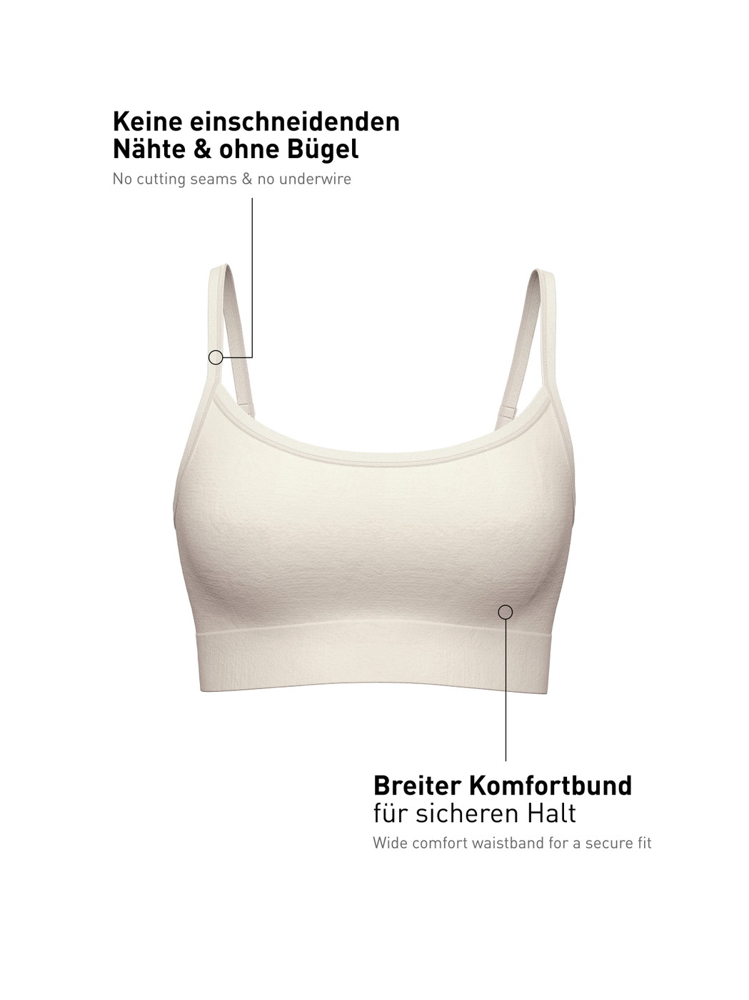 Damen - Bustier aus Modal in Weiß, Einfarbig aus Serie Seamless Natural von CALIDA
