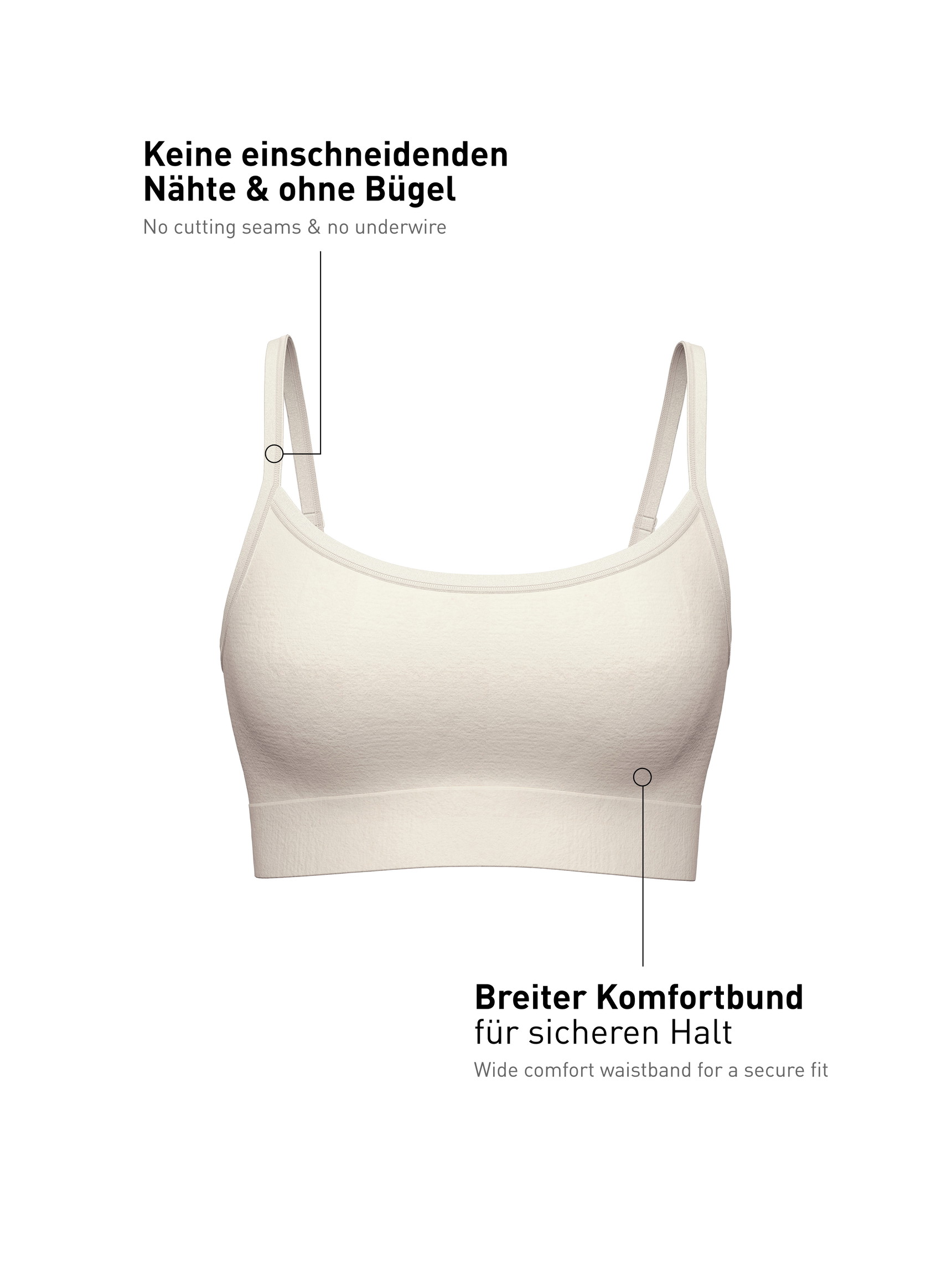 Damen - Bustier aus Modal in Weiß, Einfarbig aus Serie Seamless Natural von CALIDA