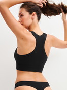 Women model is wearing Bustier made of Modal in Black, Unicoloured from the Seamless Natural series by CALIDA, Additional Image