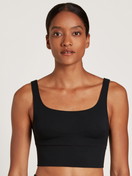 Le mannequin Femme porte le/la Brassière en Modal de couleur Noir, Unicolore, de la série Circular Lounge de CALIDA, Vue de face