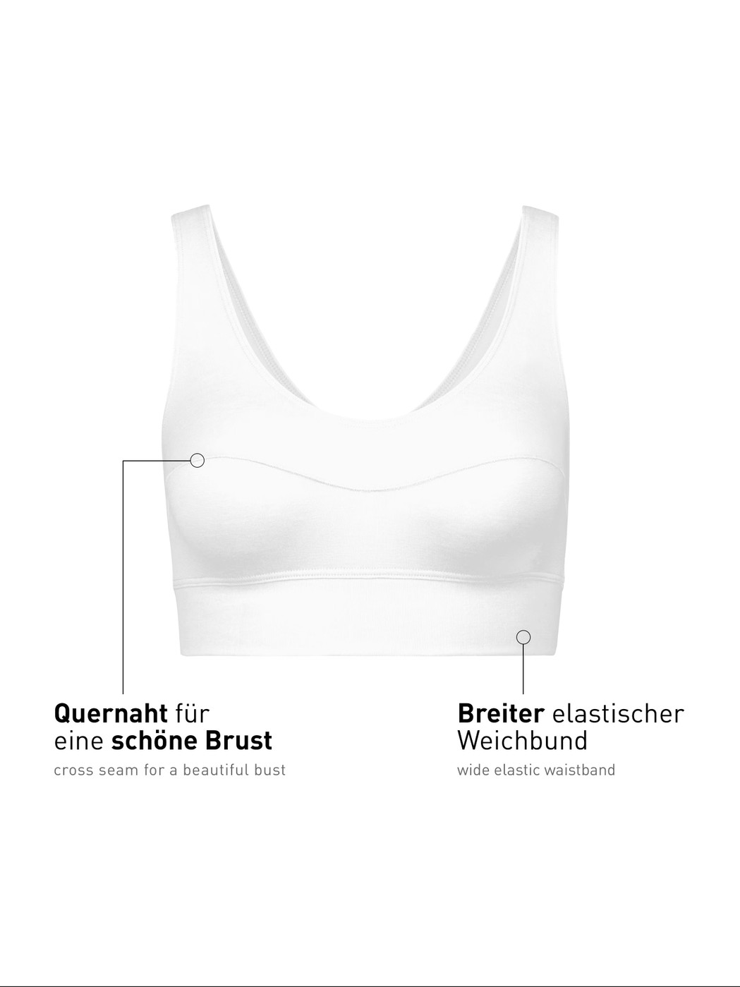 Damen - Bustier mit Softbund aus Baumwolle in Weiß, Einfarbig aus Serie Elastic von CALIDA