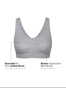 Donna - Bustier in Cotone di colore Grigio, Tinta unita, della serie Elastic di CALIDA