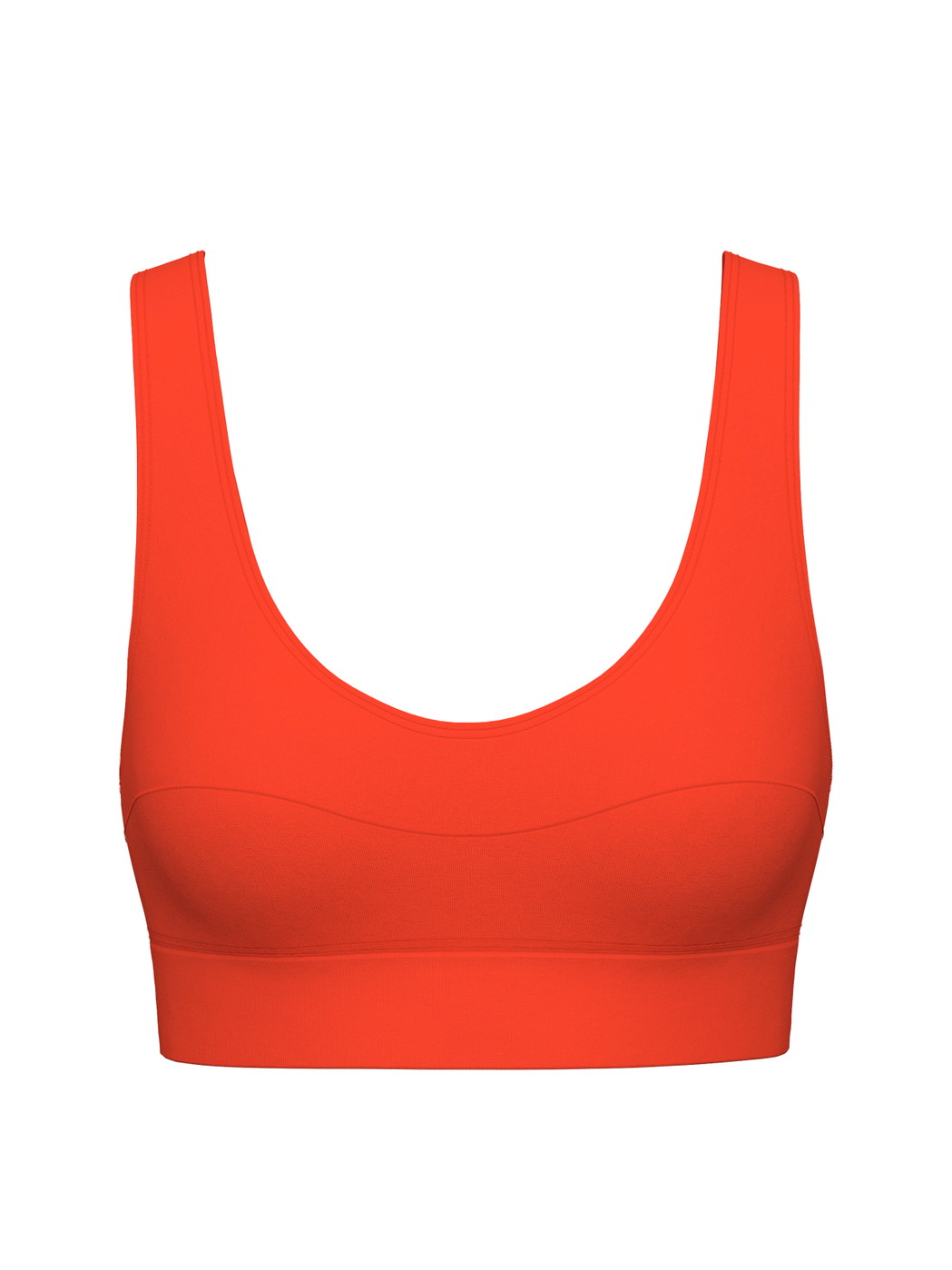 Damen - Bustier mit Softbund aus Baumwolle in Rot, Einfarbig aus Serie Elastic von CALIDA