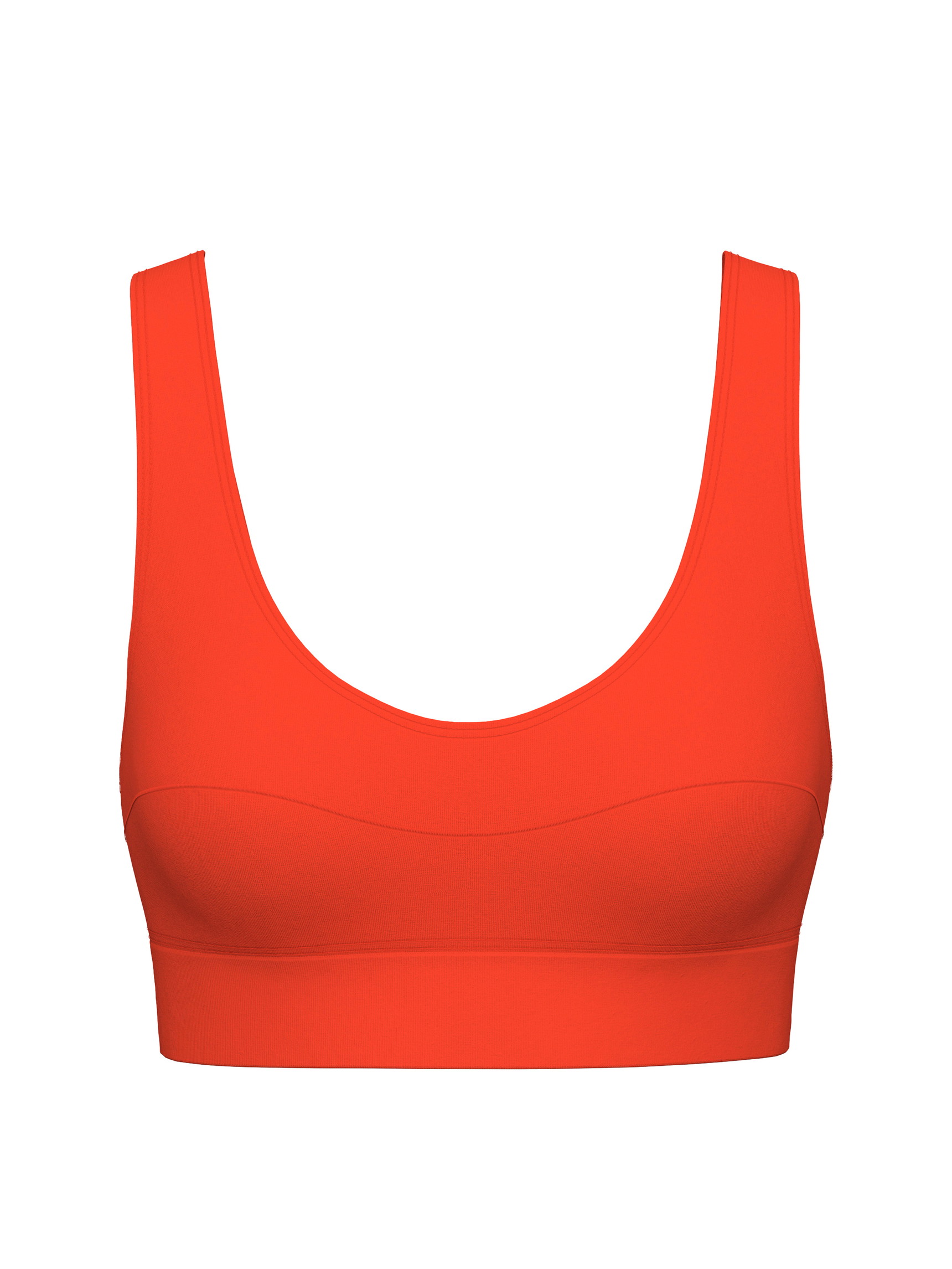 Femme - Brassière en Coton de couleur Rouge, Unicolore, de la série Elastic de CALIDA