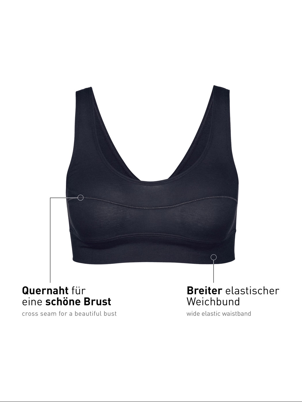 Women - Bustier made of Cotton in Blue, Unicoloured, from the Elastic series by CALIDA