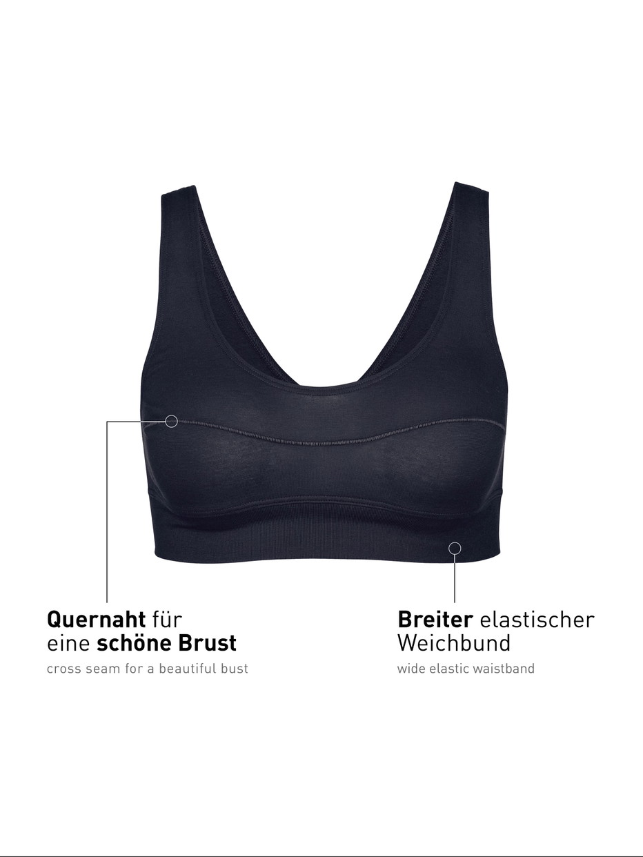 Damen - Bustier mit Softbund aus Baumwolle in Blau, Einfarbig aus Serie Elastic von CALIDA