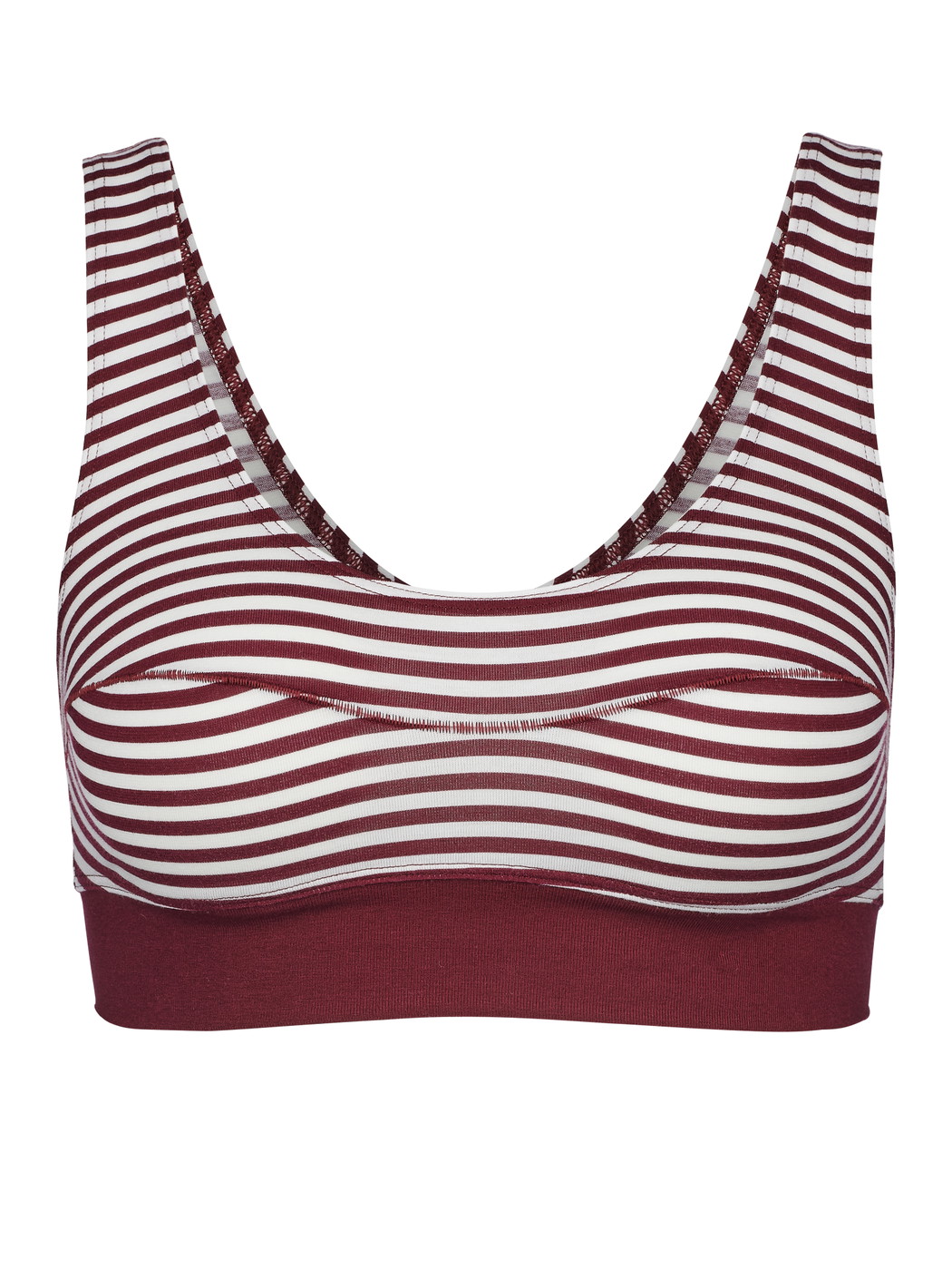 Femme - Brassière en Coton de couleur Rouge, Rayée, de la série Elastic de CALIDA