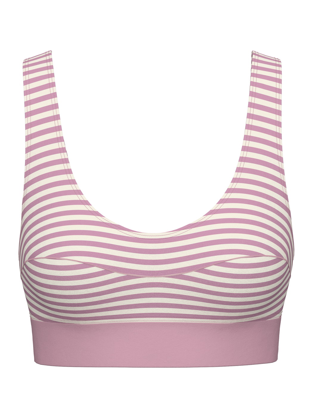 Damen - Bustier mit Softbund aus Baumwolle in Rosa, Gestreift aus Serie Elastic von CALIDA