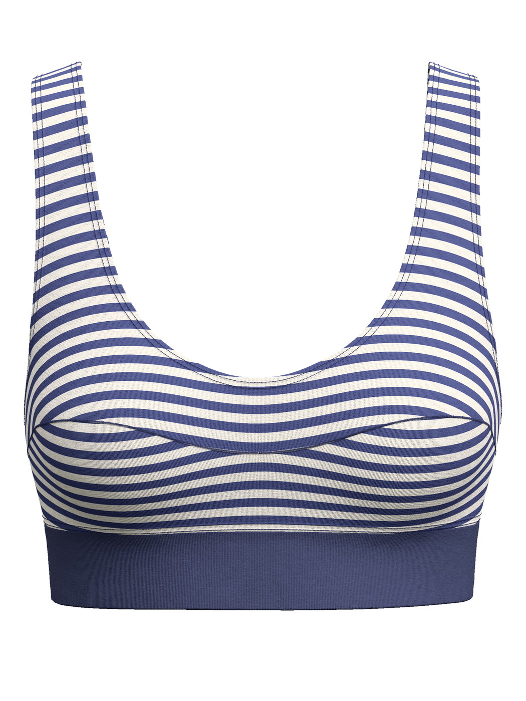 Damen - Bustier mit Softbund aus Baumwolle in Blau, Gestreift aus Serie Elastic von CALIDA
