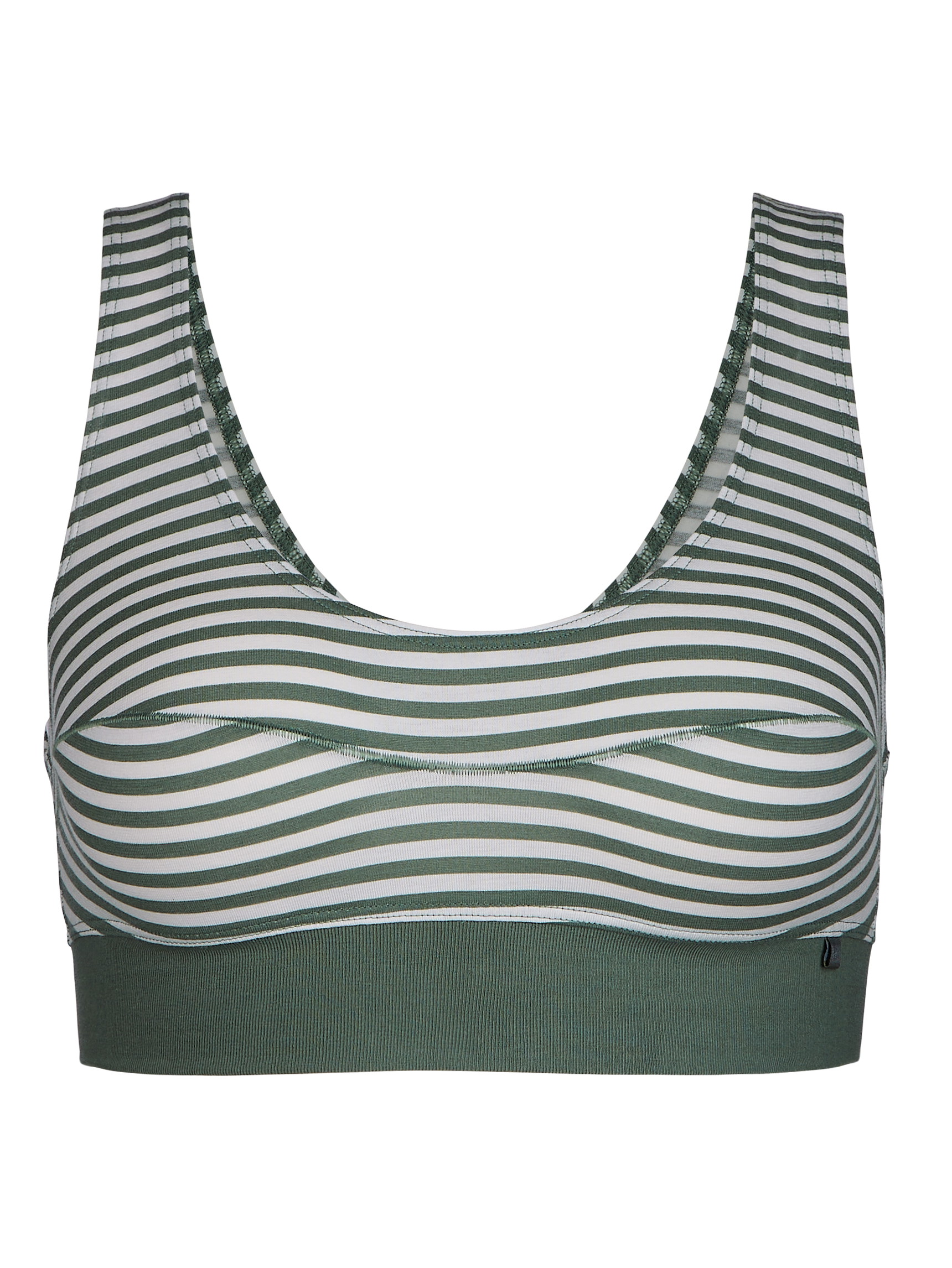 Femme - Brassière en Coton de couleur Vert, Rayée, de la série Elastic de CALIDA