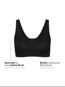 Women - Bustier made of Cotton in Black, Unicoloured, from the Elastic series by CALIDA
