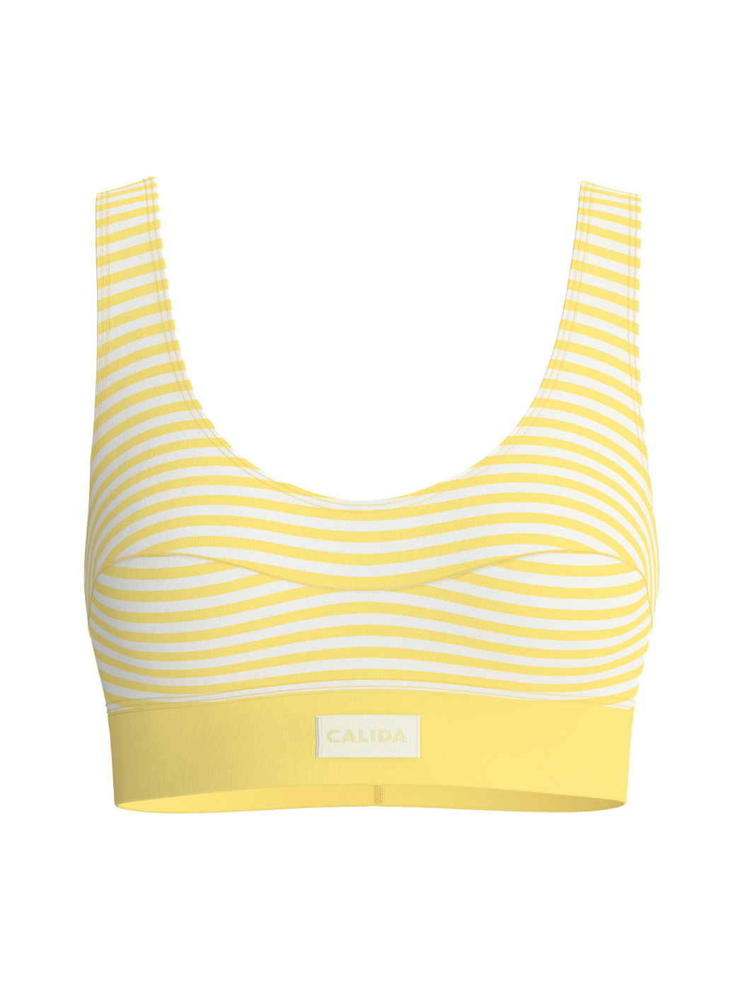 Femme - Brassière en Coton de couleur Jaune, Rayée, de la série EDITION 85 de CALIDA