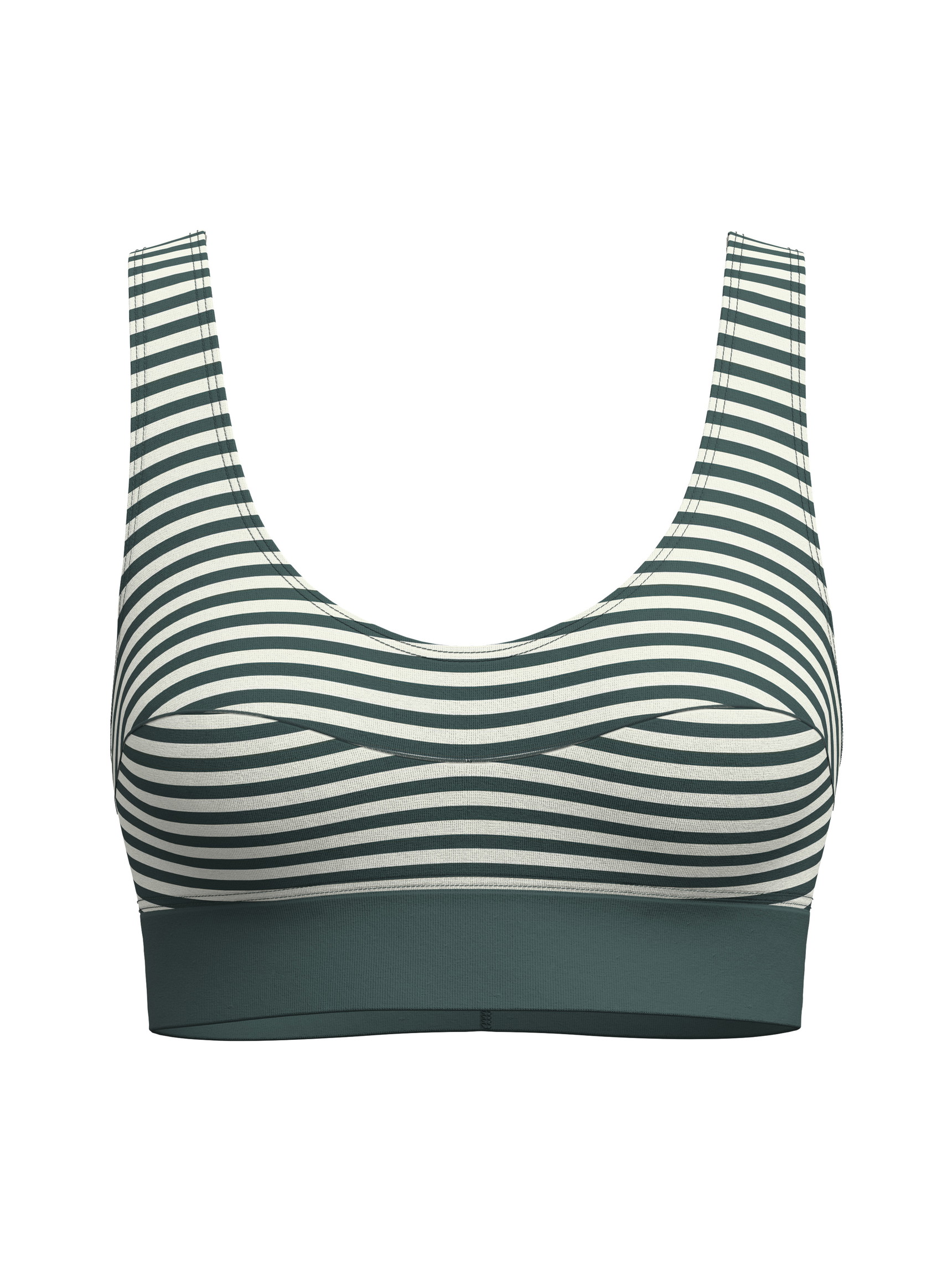 Donna - Bustier in Cotone di colore Verde, A righe, della serie Elastic Special di CALIDA