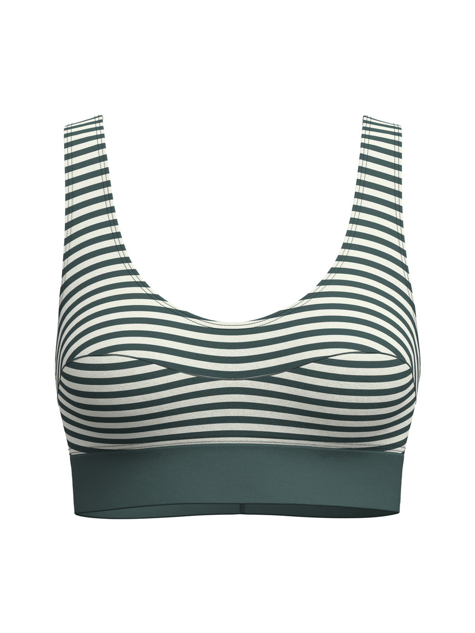 Damen - Bustier mit Softbund aus Baumwolle in Grün, Gestreift aus Serie Elastic Special von CALIDA