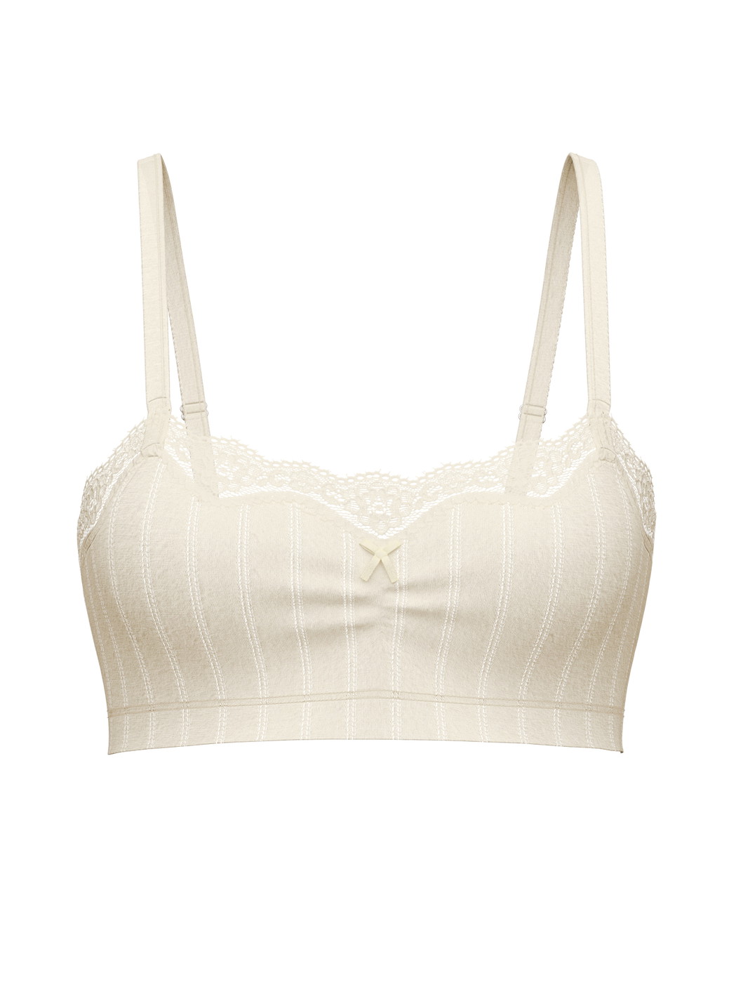 Femme - Brassière en Coton de couleur Beige, Dentelle, de la série Etude Toujours de CALIDA