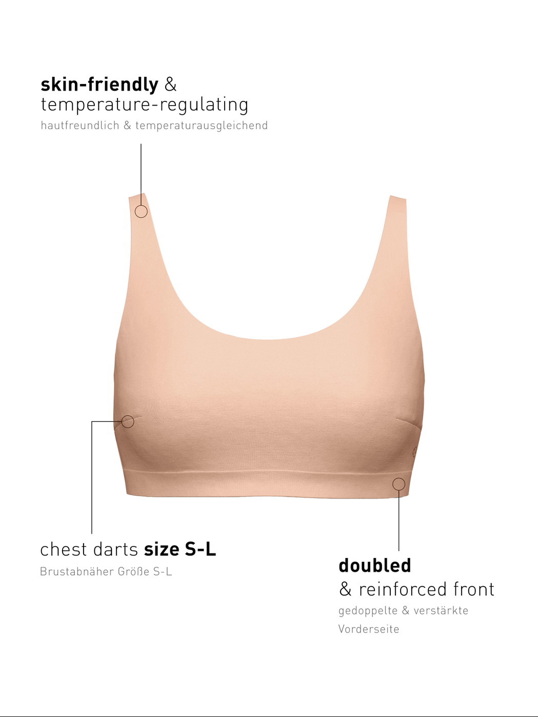 Le mannequin Femme porte le/la Brassière en Modal de couleur Beige, Unicolore, de la série Natural Skin de CALIDA, Image supplémentaire