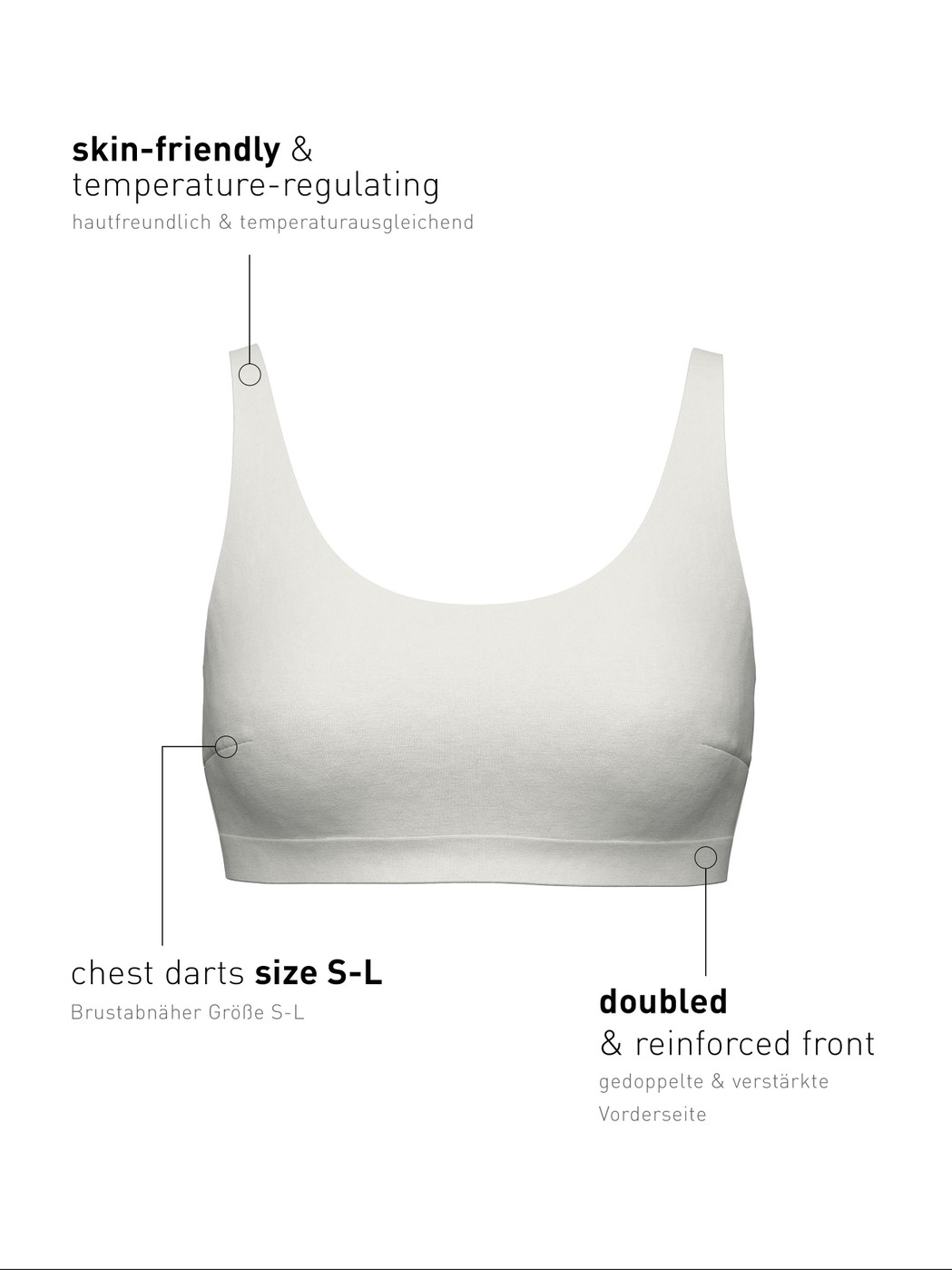 Femme - Brassière en Modal de couleur Blanc, Unicolore, de la série Natural Skin de CALIDA