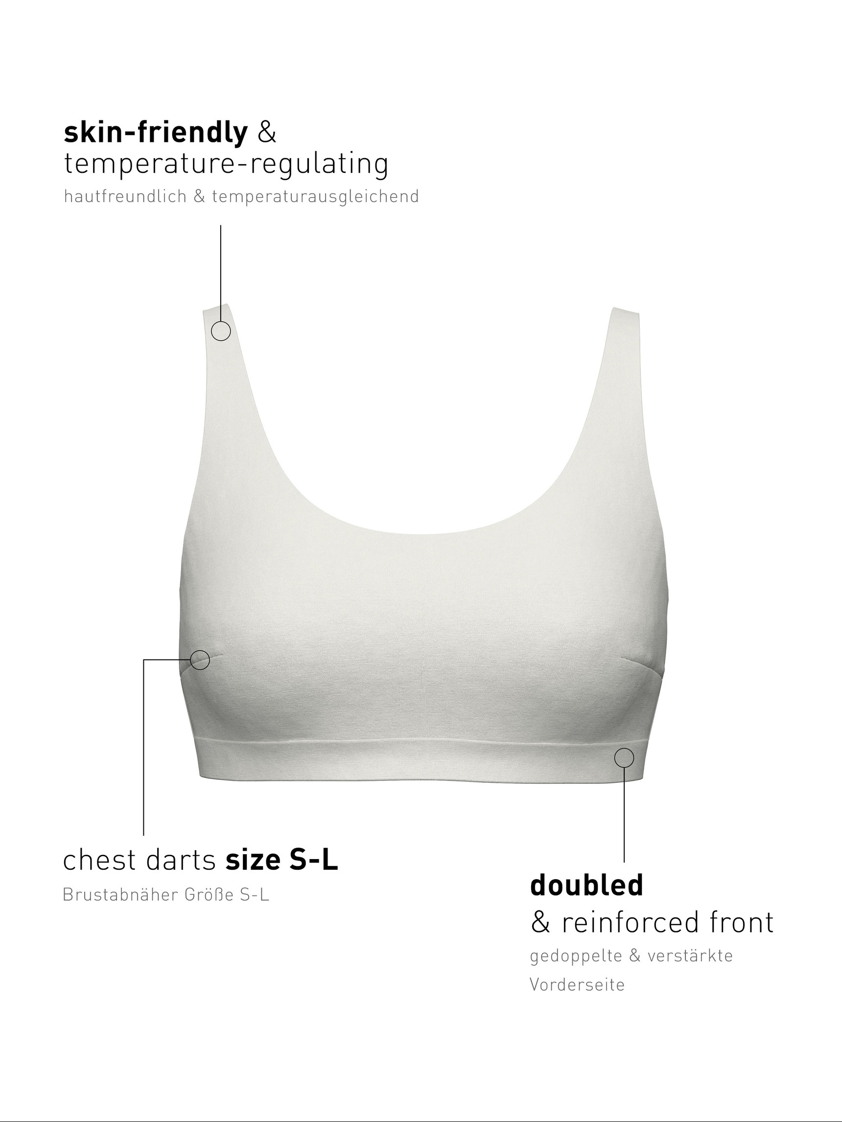 Donna - Bustier in Modal di colore Bianco, Tinta unita, della serie Natural Skin di CALIDA