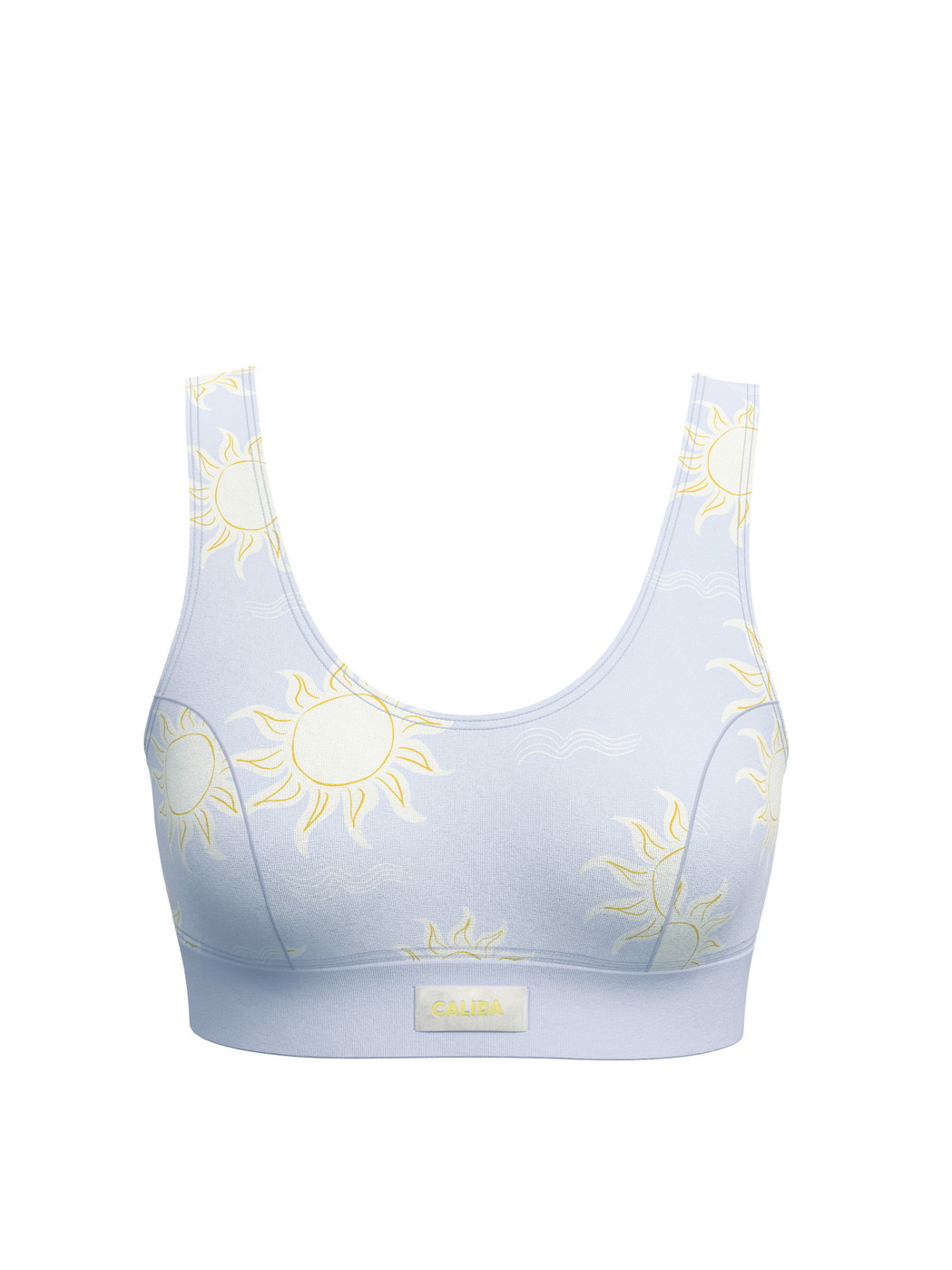 Femme - Brassière en Coton de couleur Bleu, À motifs, de la série EDITION 85 de CALIDA