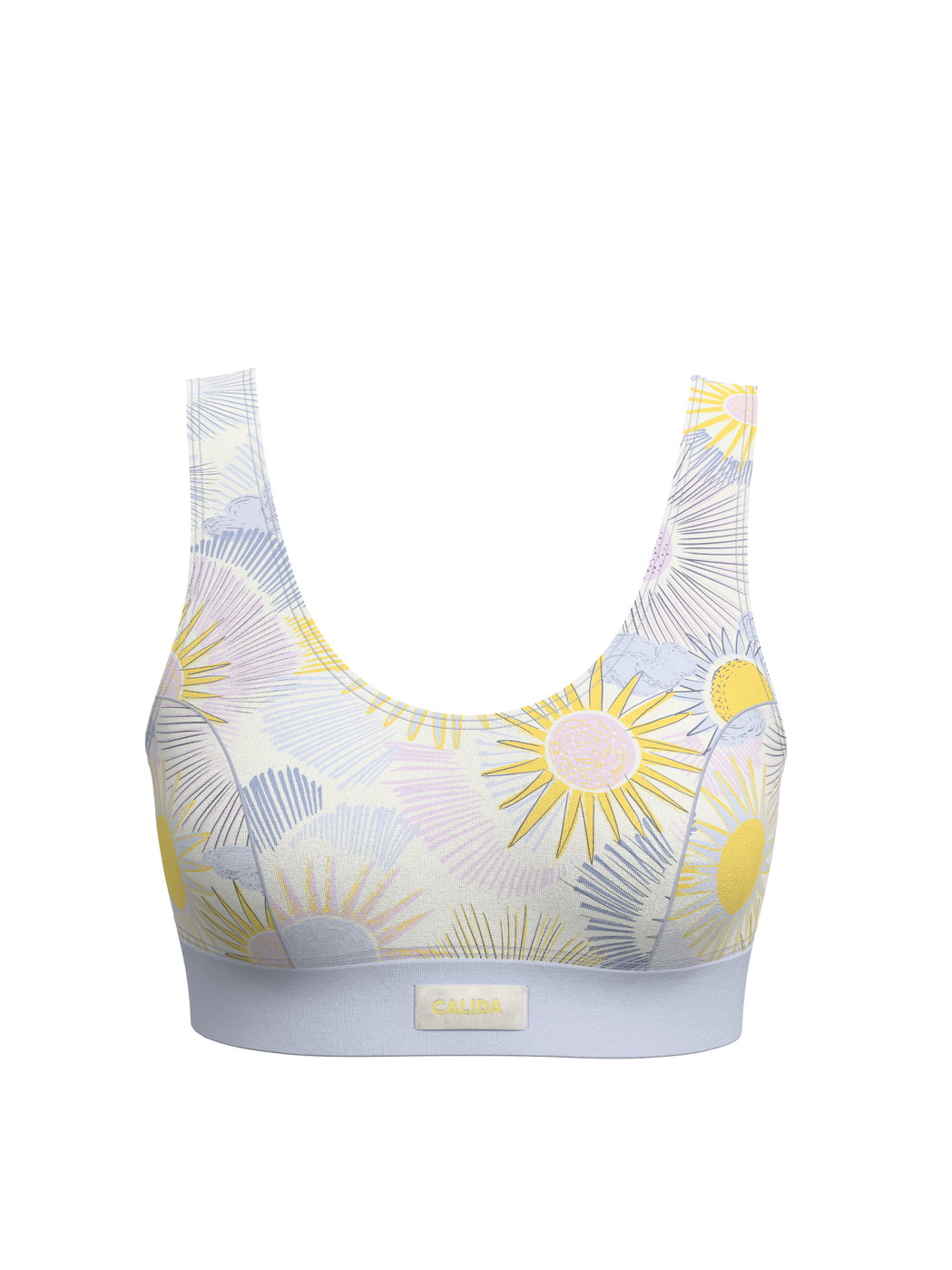 Femme - Brassière en Coton de couleur Bleu, À motifs, de la série EDITION 85 de CALIDA