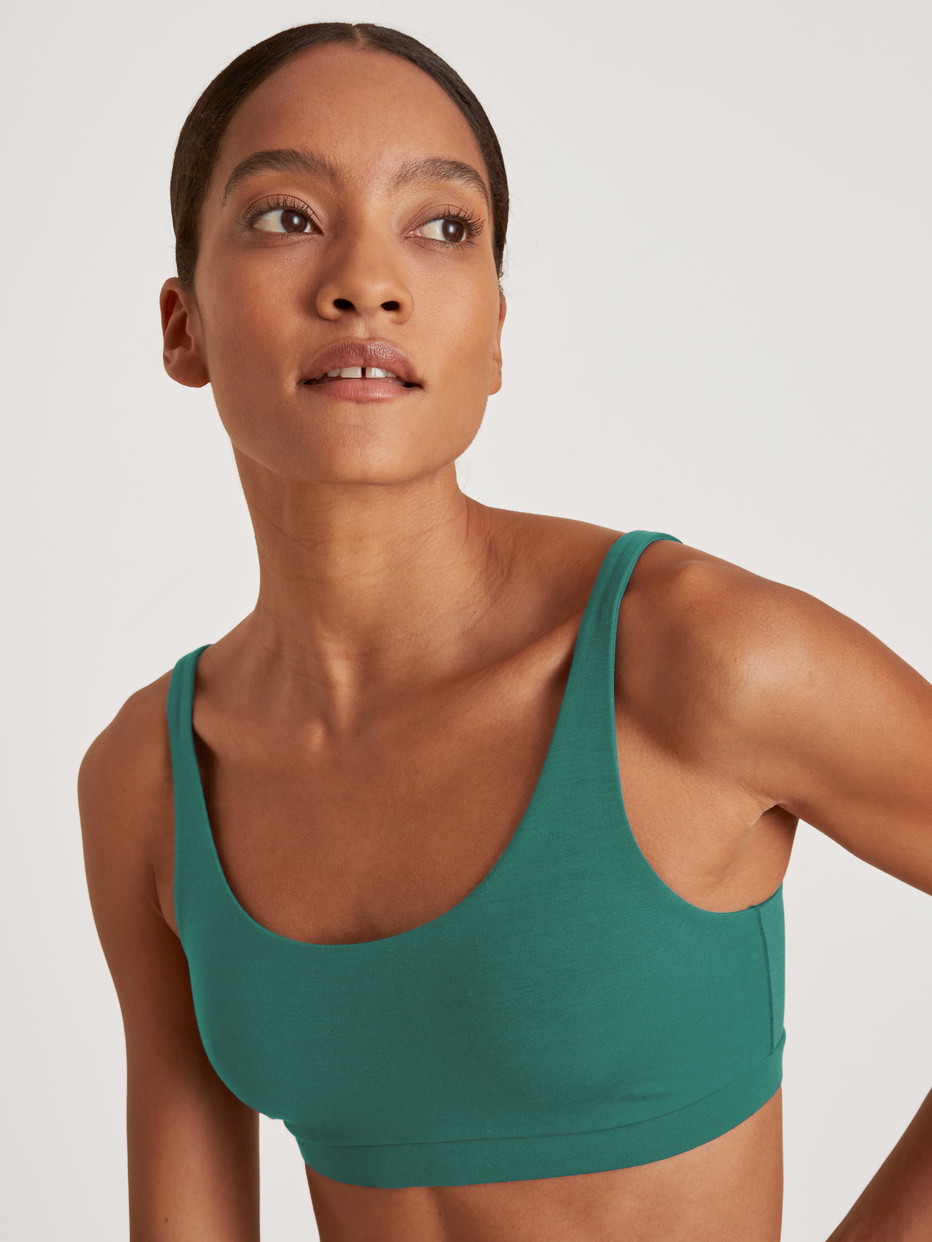 Damen - Bustier aus Modal in Grün, Einfarbig aus Serie Natural Skin von CALIDA, Detail