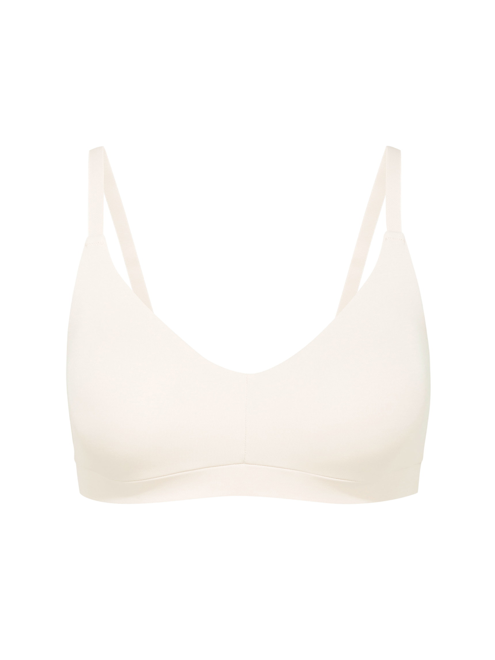 Donna - Bustier con spalline regolabili & imbottiture removibili in Modal di colore Bianco, Tinta unita, della serie Natural Skin di CALIDA