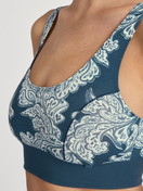 Women model is wearing Bustier made of Cotton in Turquoise, Patterned from the Elastic Trend series by CALIDA, Detail