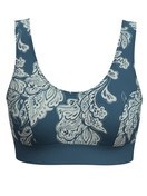 Damen - Bustier mit Softbund aus Baumwolle in Türkis, Gemustert aus Serie Elastic Trend von CALIDA