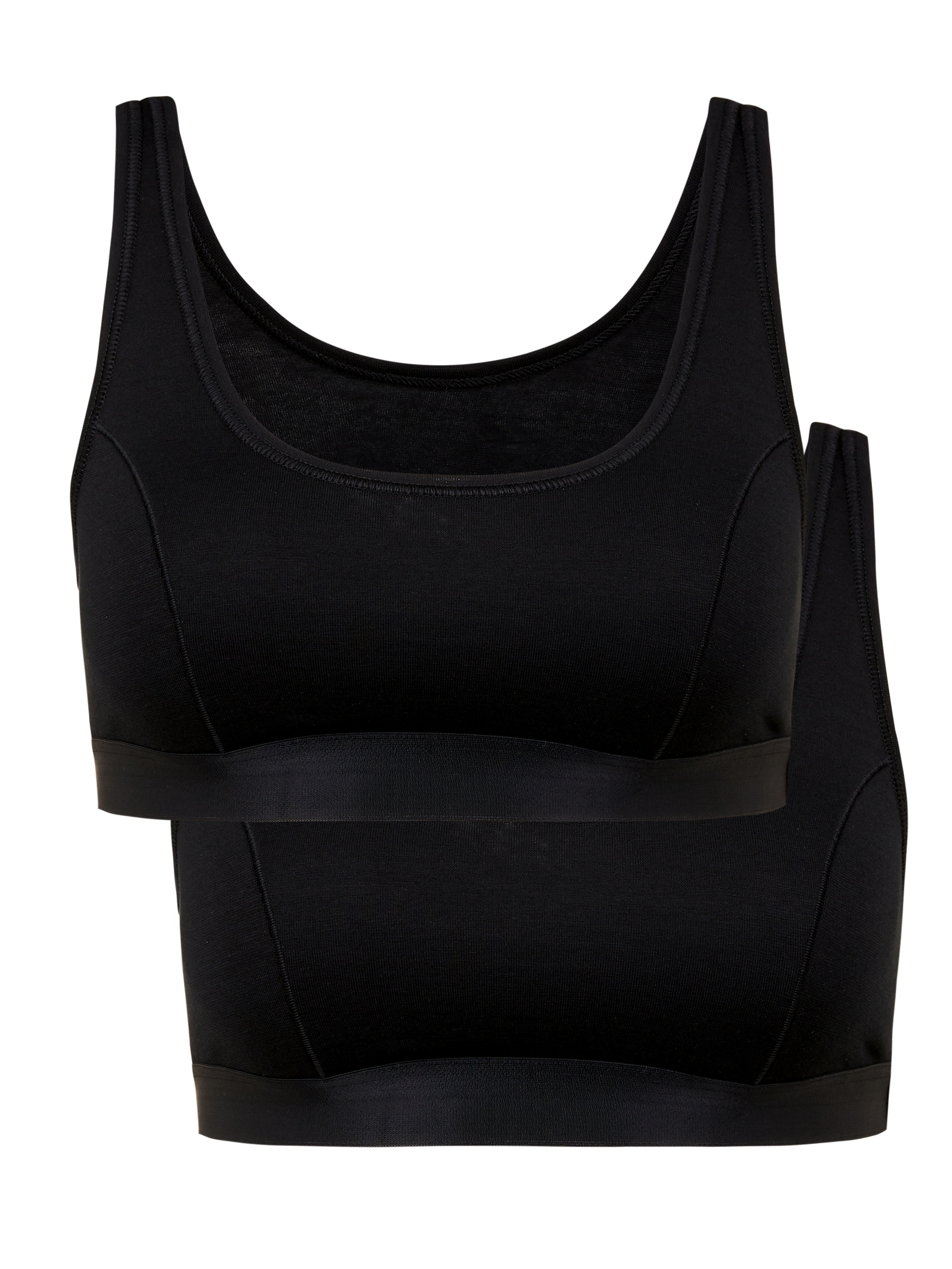 Multipack Damen - Bustier, 2er-Pack aus Baumwolle in Schwarz, Einfarbig aus Serie Benefit Women von CALIDA