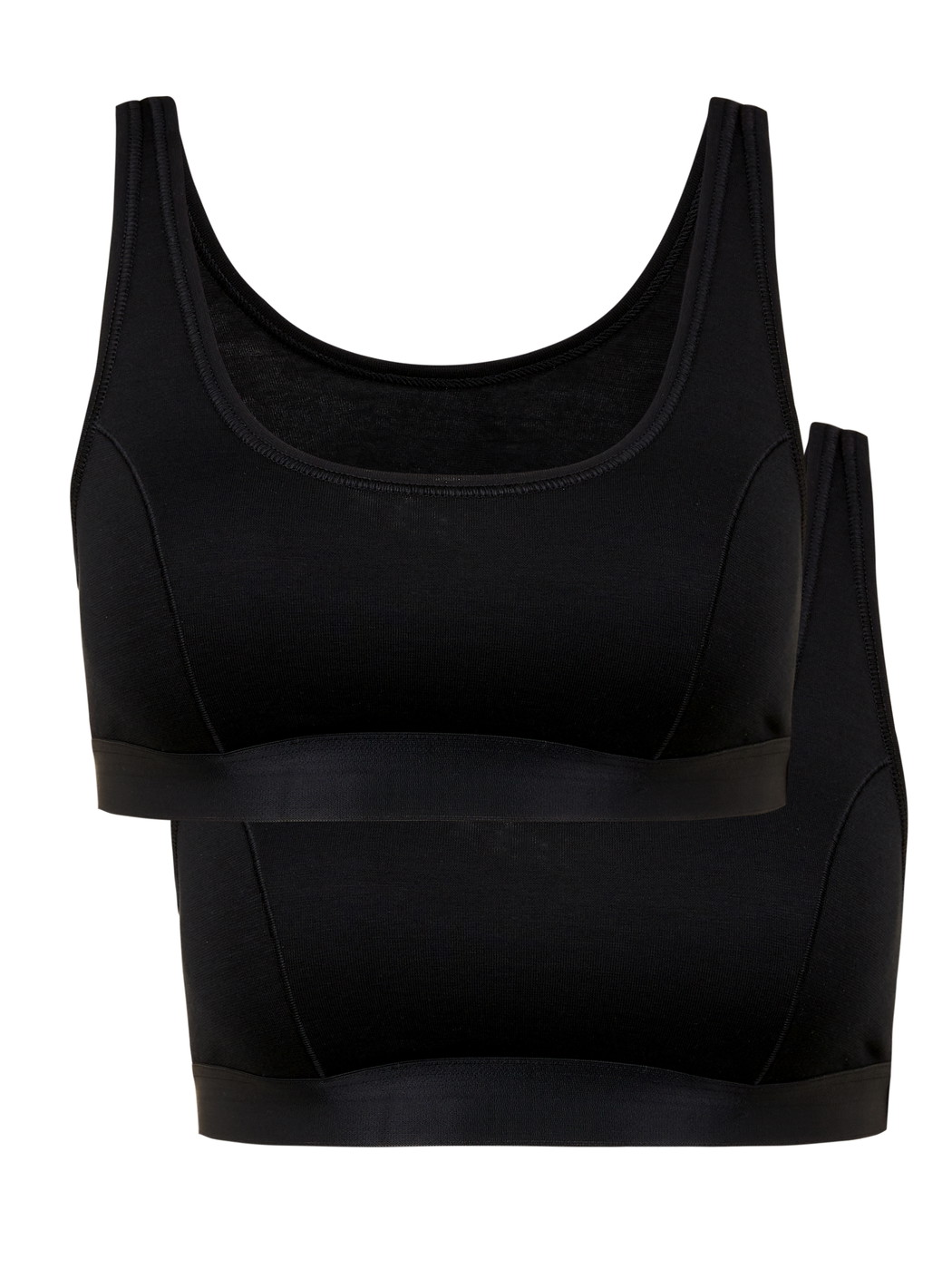 Multipack Women - Bustier, 2-Pack made of Cotton in Black, Unicoloured, from the Benefit Women series by CALIDA