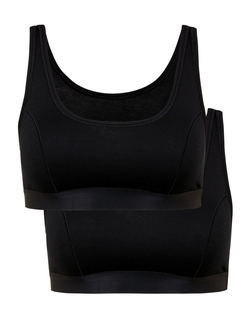 Multipack Damen - Bustier, 2er-Pack aus Baumwolle in Schwarz, Einfarbig aus Serie Benefit Women von CALIDA