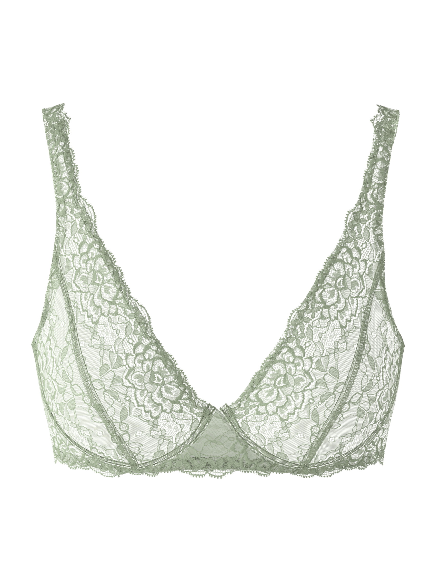 Women - Soft non-wired bra made of Polyamide in Green, Lace, from the Sensual Secrets series by CALIDA