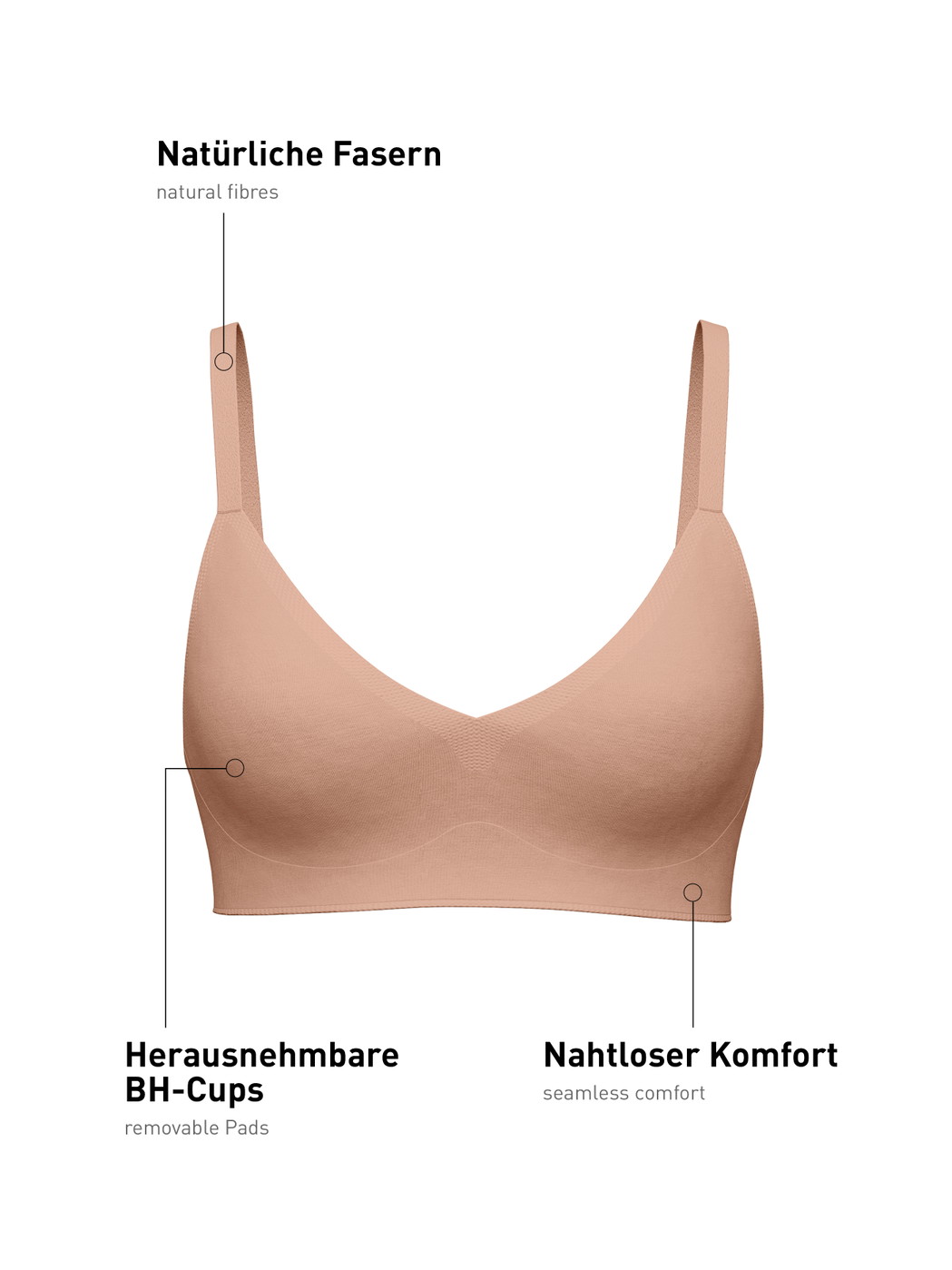 Damen - Bonded BH aus Modal in Beige, Einfarbig aus Serie Natural Skin von CALIDA