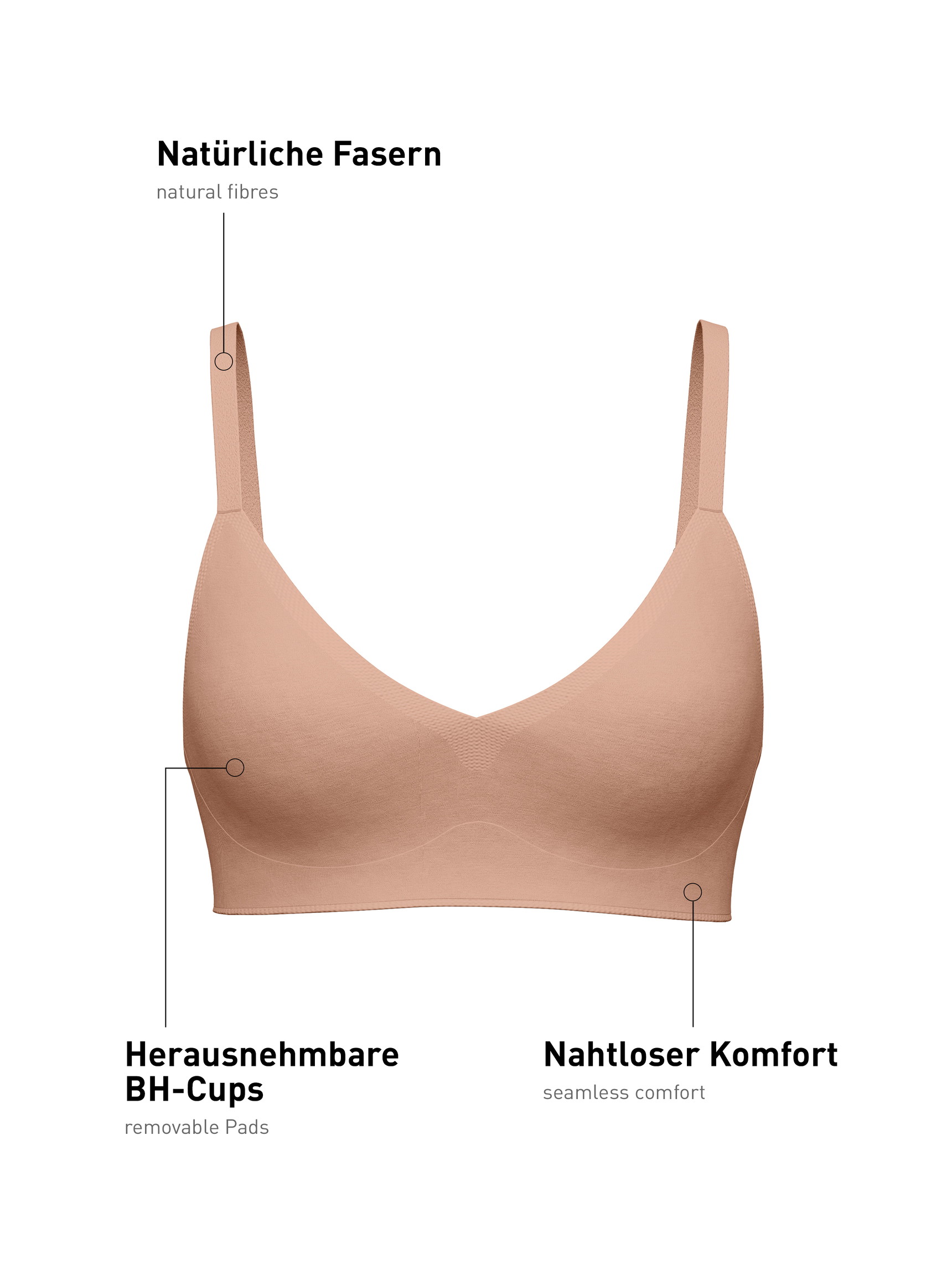 Women - Bonded Bra made of Modal in Beige, Unicoloured, from the Natural Skin series by CALIDA
