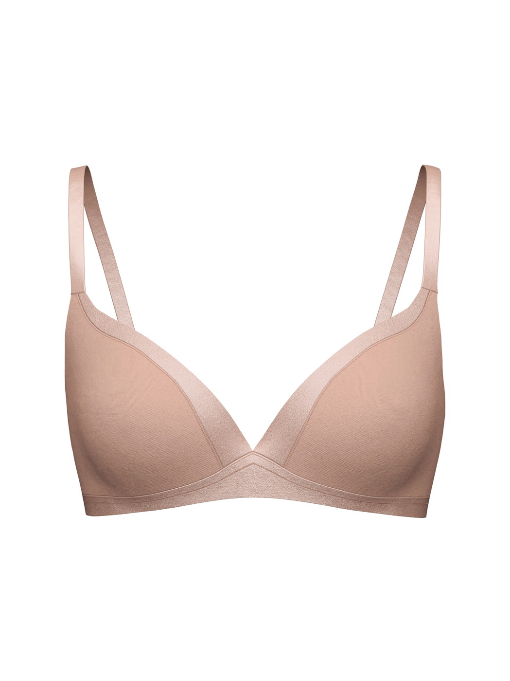 Femme - Soutien-gorge sans armatures en Coton de couleur Beige, Unicolore, de la série Cate de CALIDA