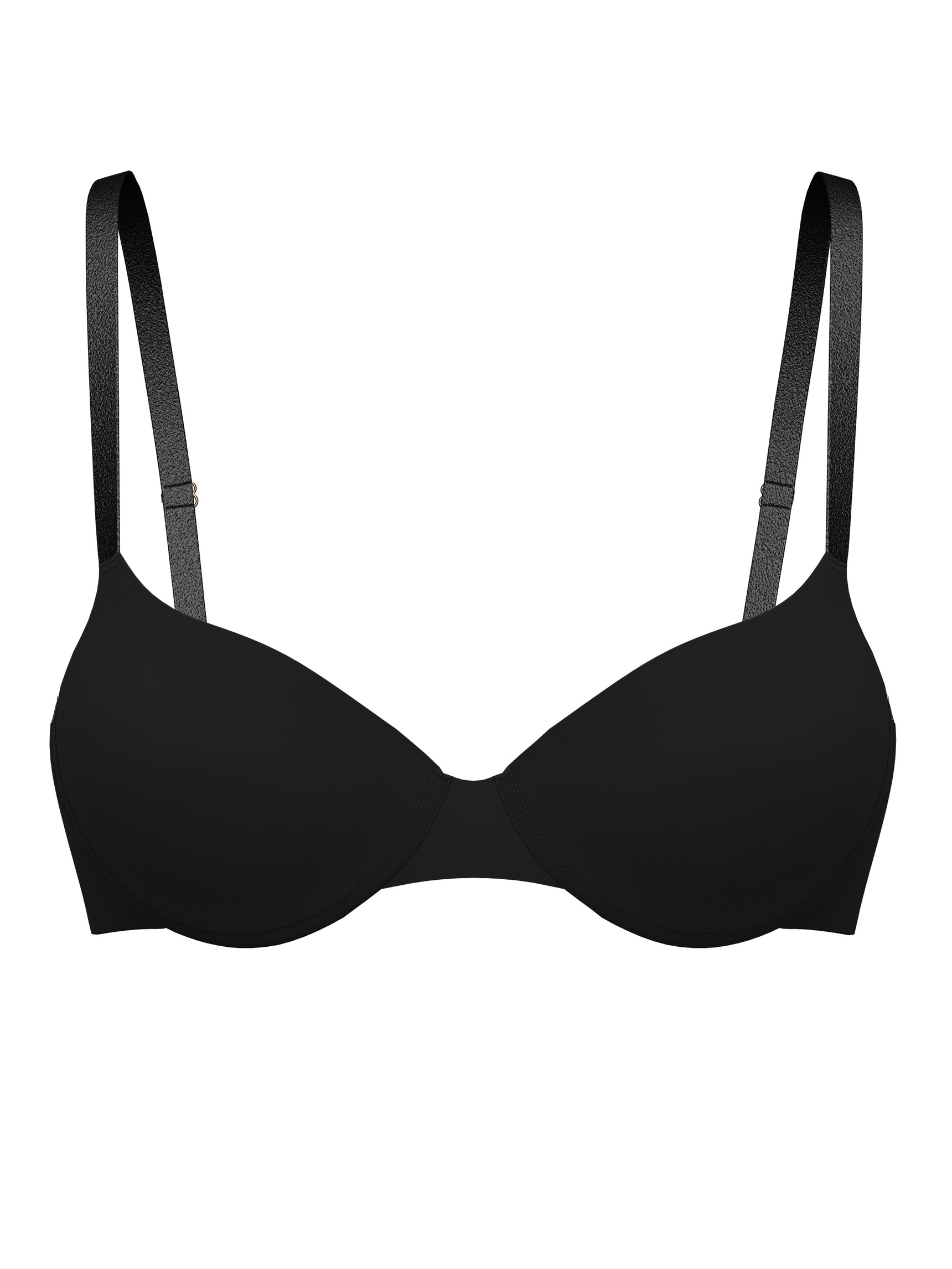 Donna - Reggiseno preformato con spalline multifunzione in Poliammide di colore Nero, Tinta unita, della serie Sleek Skin di CALIDA