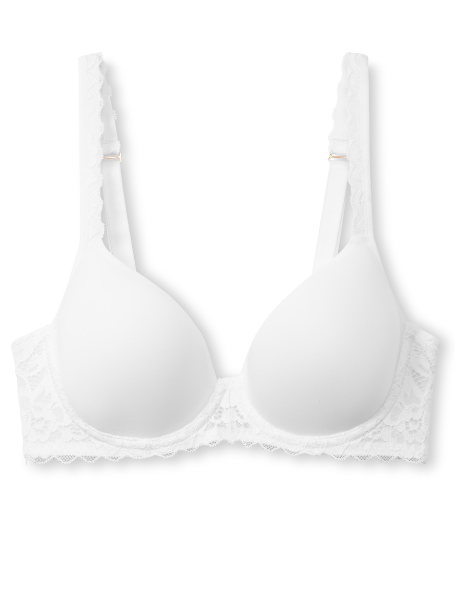 Women - Spacer bra made of Polyamide in White, Lace, from the Natural Comfort Lace series by CALIDA