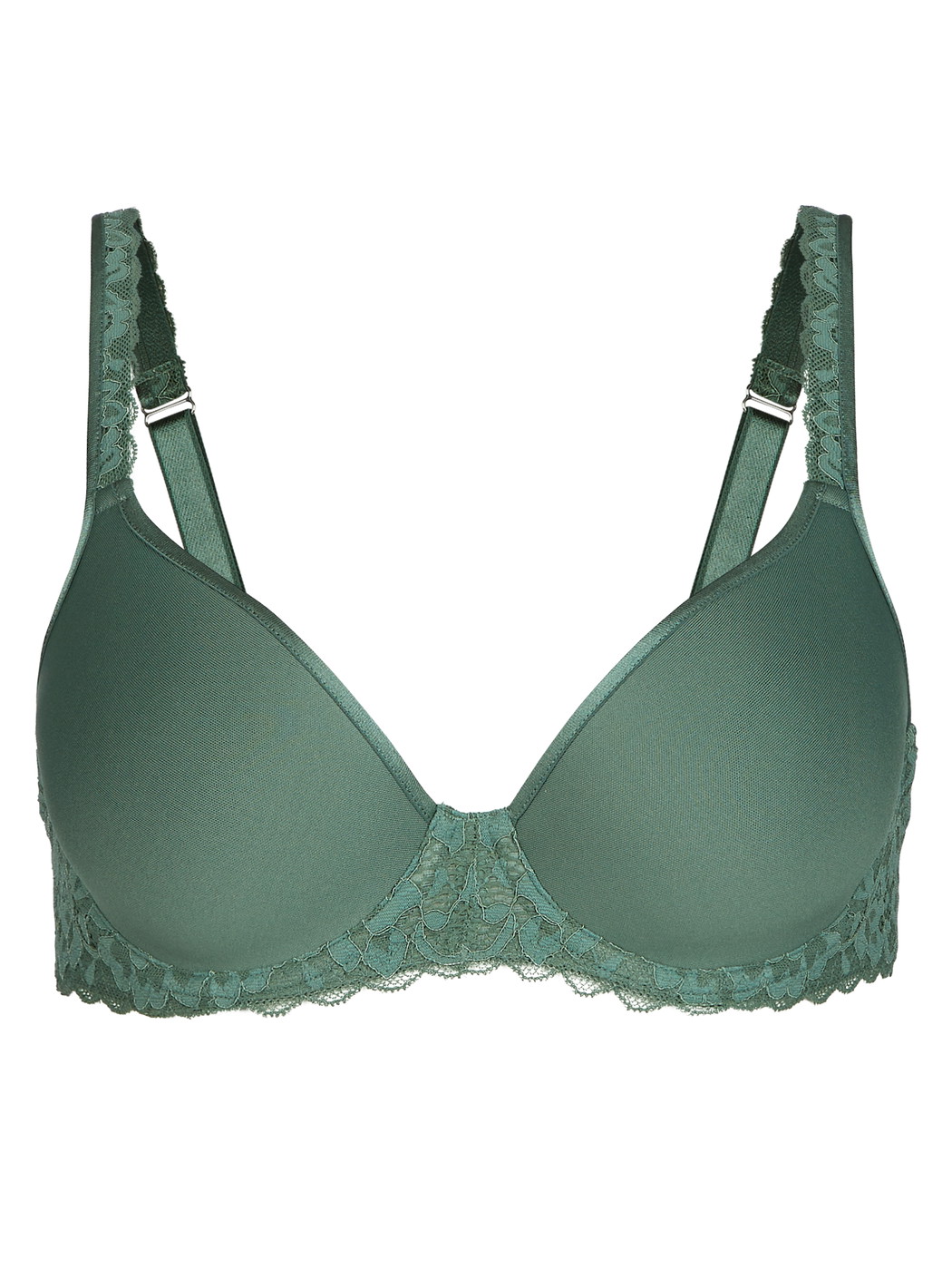 Women - Spacer bra made of Polyamide in Green, Lace, from the Natural Comfort Lace series by CALIDA