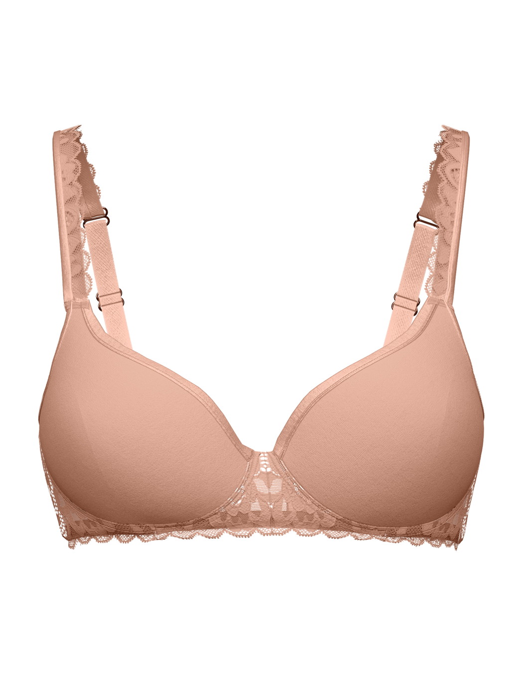 Women - Spacer bra made of Polyamide in Brown, Lace, from the Natural Comfort Lace series by CALIDA