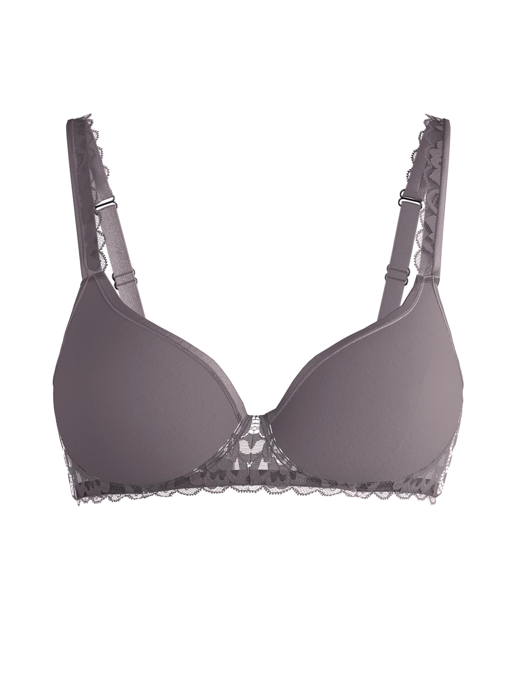 Damen - Spacer-BH mit Bügel, Komfort Rücken aus Polyamid in Braun, Spitze aus Serie Natural Comfort Lace von CALIDA