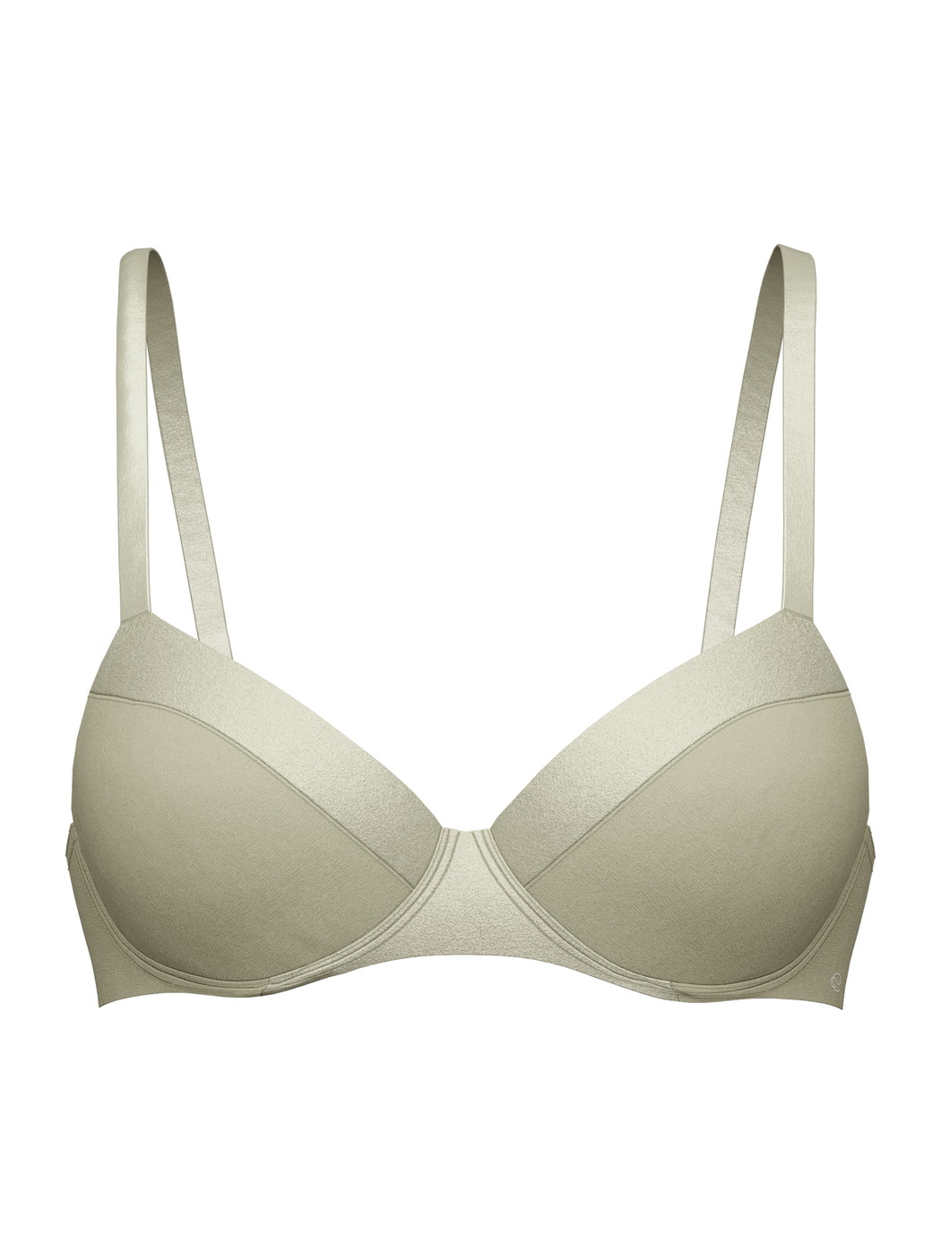 Women - Underwired T-shirt bra made of Cotton in Green, Unicoloured, from the Cate series by CALIDA
