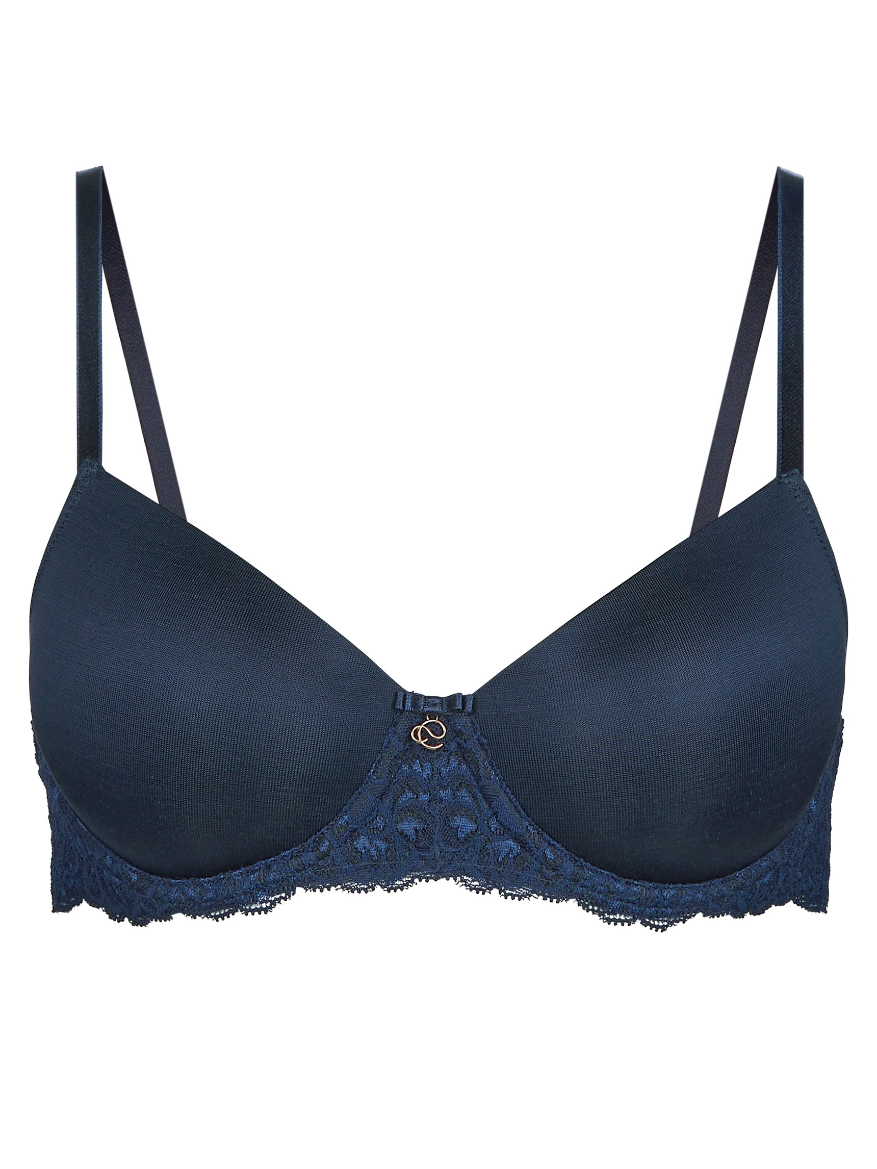 Donna - Reggiseno T-shirt con ferretto e imbottito in Viscosa di colore Blu, Pizzo, della serie Sensual Secrets di CALIDA