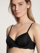 Women - Underwired T-shirt bra with padding made of Viscose in Black, Lace, from the Sensual Secrets series by CALIDA, Detail